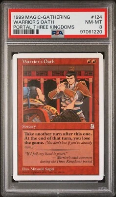 1999 Magic The Gathering Portal Three Kingdoms Warrior's Oath #124 PSA Graded 8 - Image 1 of 2
