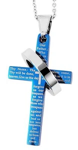 Akzent Edelstahl Halskette Edelstahlkette + Anhänger Kreuz Anker Edelstahl - Bild 1 von 4