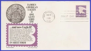 EE. UU. #1818 U/A ARISTÓCRATA FDC tasa B Eagle - Imagen 1 de 1