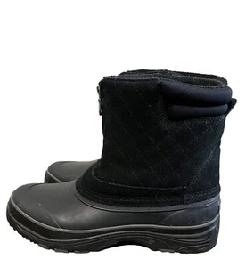 Bass CORDOVA Womens 10 M Black Suede Pull On Snow Boots Leather Waterproof - Picture 1 of 11