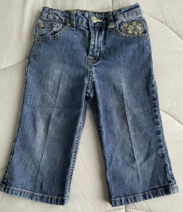 Vintage Cherokee Embroidered Flower Pockets Capri Bottoms Girls Size 4T - Picture 1 of 5