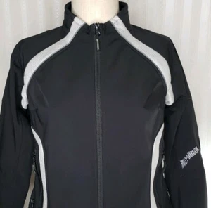 Chaqueta para mujer Harley Davidson talla M de carcasa suave con logotipo de calavera negra parabrisas Usada en excelente condición - Imagen 1 de 12