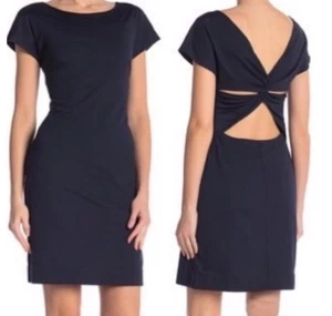 NEW Theory Andrizza twisted back sheath dress Navy Blue Size 4 NWT - Picture 1 of 3
