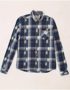 GUESS Mens Shirt Small Navy Blue Check Cotton CM65 - Picture 1 of 4
