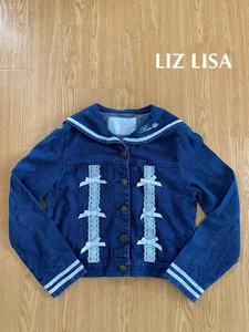 Liz Lisa Sailor Collar Denim Jacket Ladder Ribbon Blue - Picture 1 of 12