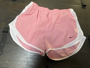 Nike Dri-FIT Tempo Laufshorts Damen XL pink & weiß gefüttert sportlich - Bild 1 von 4