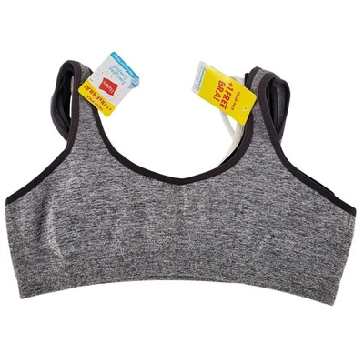 Pacote com 3 sutiãs Hanes conforto diário feminino tamanho G cinza/preto/branco estilo pulôver - Imagem 1 de 4