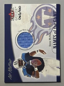 Steve McNair 2001 Fleer Genuine /100 Jersey Relic Patch Names Of Game Used SSP - Picture 1 of 3