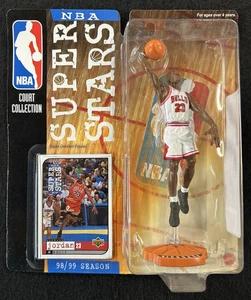 1998 1999 Mattel NBA Super Stars Court Collection Michael Jordan WHITE JERSEY - Picture 1 of 2