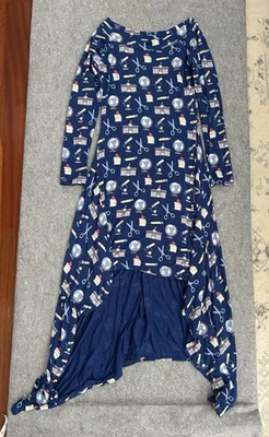 Vestido pequeño para mujer KICKEE azul tema escolar pijama salón vestido de noche Foto 1 de 4