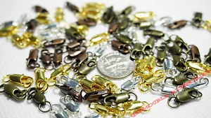 Silver Gold Plated 4x12mm Brass Lobster Parrot Clasp Hook Jumpring 10pcs LOT - Picture 1 of 6