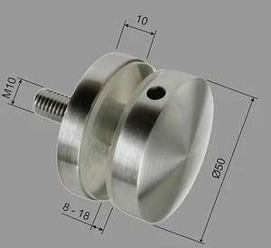  Punkthalter Glashalter Ø50 mm flach VA V2A Edelstahl - Bild 1 von 1