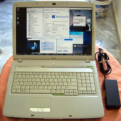 Acer Aspire 7720 17” Intel 2 core 2.0GHz 3GB Ram 2x160GB HD nVidia 9500 Win 10&7 - Image 1 of 4