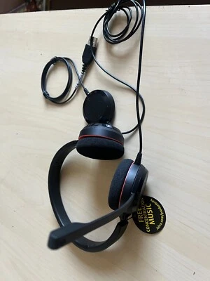 Jabra Evolve 20 HSC016 Stereo Headset USB Wired Volume Control Noise Cancelling - Image 1 of 2