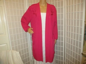 Club 22 vintage/retro long hot pink open front jacket/blazer - Picture 1 of 14