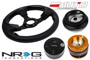NRG 320mm Pilota Leather Black IN Steering Wheel 130H Hub 2.0 RG Release Lock LB - Picture 1 of 5