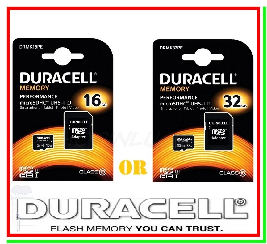 micro sd microsd 16 gb o 32 gb DURACELL memory card scheda memoria SDHC Class 10 - Immagine 1 di 1