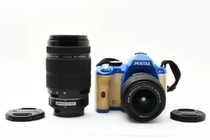 PENTAX K-x 12.4MP Digital SLR Camera Blue & White w/2 Lenses From JAPAN #2370 - Picture 1 of 12