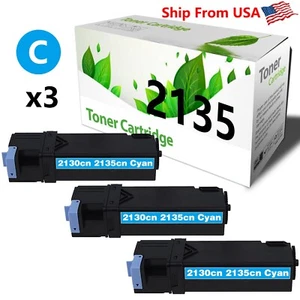 (3-Pack,Cyan) 2135 330-1390 Toner Cartridge for 2130CN 2130 2135CN Printer - Picture 1 of 2