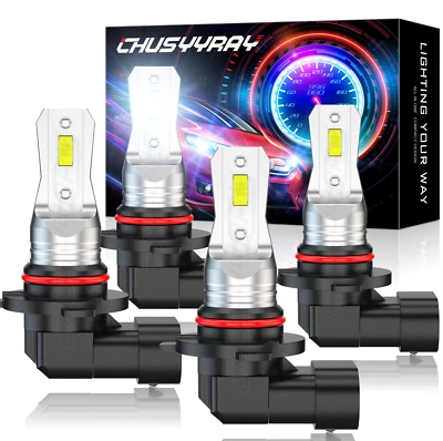 9006 9005 Kits de faros LED Combo Bombillas 6000K Alto Bajo Haz Blanco Súper Brillante Foto 1 de 4