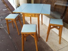 Vintage retro dining table and stools/dining suite/Benchairs maker for stools