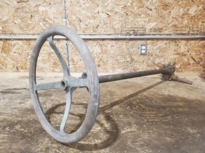1900's - 1910's Brass Reo Motor Company Steering Column With Wooden Wheel - Image 1 of 4
