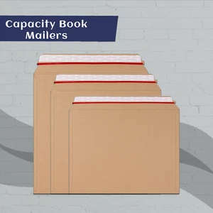 Manilla Capacity Book Mailer Peel & Seal Envelopes Postage Mailing - All Sizes - Picture 1 of 11