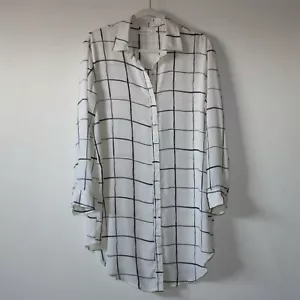 Abercrombie & Fitch women's button down chiffon shirt dress size medium - Picture 1 of 9
