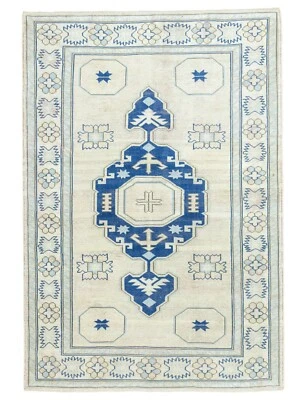 Alfombra turca moderna vintage de gran área 5,6 x 8,1 pies alfombra de lana Oushak anudada a mano Foto 1 de 4