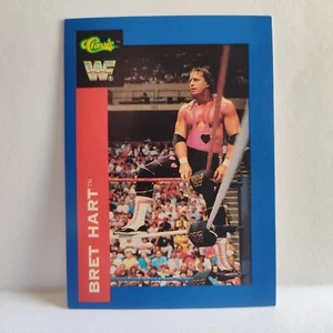 1991 Classic WWF Superstars Blue Border Card #105 Bret Hart WWE - Picture 1 of 7