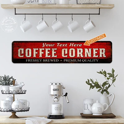 Placa de canto personalizada para café decoração cozinha café barista loja chá 104182002074 - Imagem 1 de 4