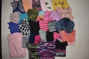 Wholesale Bulk Lot Of 30 Girls Size XS 4 5 Mixed Season Tops Bottoms Shirts Pant - Picture 1 of 5