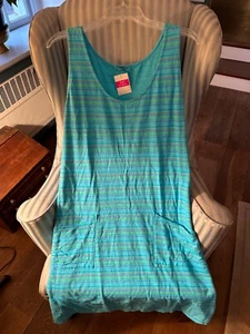 NWT FRESH PRODUCE "PROMENADE STRIPE" DRAPE DRESS IN LUNA .GORGEOUS COLOR. (M) - Picture 1 of 4