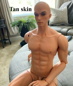 1/3 Bjd Puppe großer männlicher Junge Puppen Mann freie Augen mit Gesicht Make Up hellbraune Haut Geschenk - Bild 1 von 7