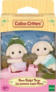 CALICO CRITTERS FLORA RABBIT TWINS, PINK CAR CC2160 EPOCH FLORA BABY LOP EARS - Picture 1 of 4
