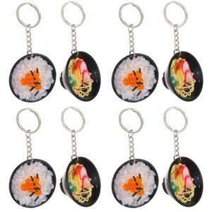 Set of 4 Simulated Food Keychain Child Fake Chains Small Realistic - Zdjęcie 1 z 12
