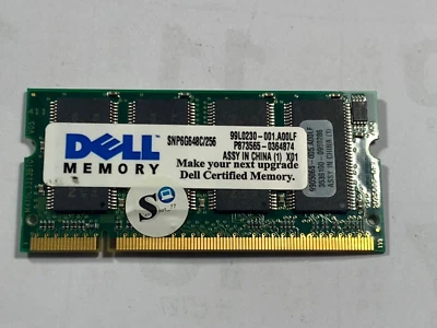 SNP6G648C/256- Dell 256MB PC2700 DDR-333MHz non-ECC Unbuffered CL2.5 200-(137-3) - Image 1 of 4