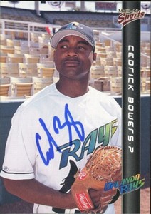 1999 Orlando Rays CEDRICK BOWERS Signed Card autograph AUTO RAYS