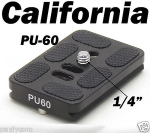 PU-60 Quick Release Plate Tripod Ballhead Arca Swiss PU60 Ball Head QR Slide in - Picture 1 of 8