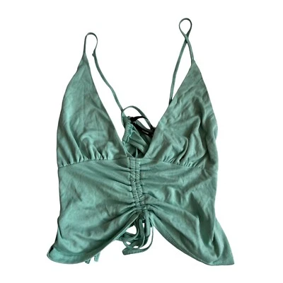 Тишина + шум Майка укороченный нефритовый зеленый женщин большой защемленный вырез назад - Изображение 1 из 3