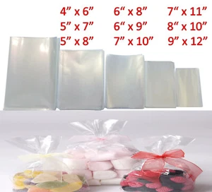 CHIARO Cellophane Aperto Violoncello Sweet Locca Borse Display BISCOTTI DOLCI - Foto 1 di 15