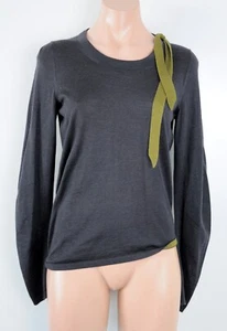 Jil Sander Jumper Womens Size Small Black Breen Long Sleeve Asymetrical Knit - Picture 1 of 12