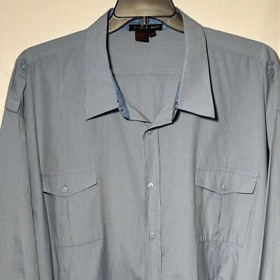 Camisa Tulliano Para Hombre Talla 5XT 5XL Grande y Alta Manga Larga Bonito Cuello Puño Azul Foto 1 de 4