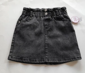 Justice Girls Size 8 Black Wash Denim Jean Skirt Pull-On Elastic Waist NWT - Picture 1 of 7