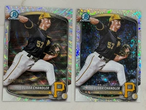 2 Karten LOT 2025 Chrome Bubba Chandler Silver Wave Refractor #/100 / Mini Diamond - Bild 1 von 3