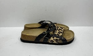 Sandalias de cuero Betula Birkenstock Julie zapatos leopardo pedrería para mujer talla 7 - Imagen 1 de 7