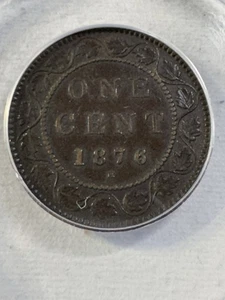1876-H Canada Large Cent Bronze Coin Graded XF 40 by ANACS - Picture 1 of 8