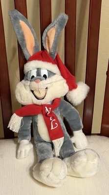 Peluche Bugs Bunny 50 cumpleaños Navidad Noel 24K Company vintage 1990 22"" Foto 1 de 3