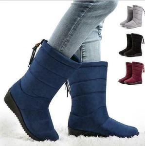Warm Stiefel Stiefeletten Damen Winter Wasserdicht Flache Boots Schneeschuhe - Bild 1 von 13