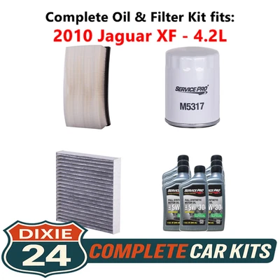 2010 Jaguar XF 4.2L Complete Oil, Air & Cabin Filter Kit (5W-30) - Imagem 1 de 4